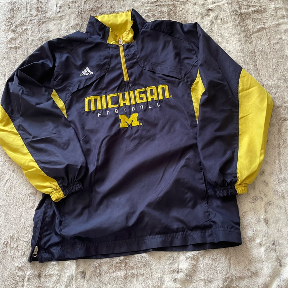 Adidas Michigan Wolverines quarter zip jacket Kids